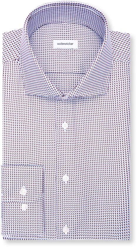 Seidensticker Spread Kent Business Hemd - Bordeaux Rood - Slim Fit - Non Iron - 01.845274-49 - Maat 43