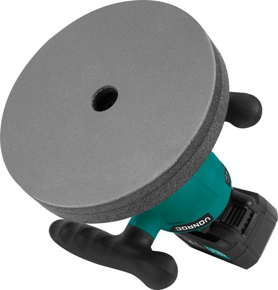 Accu polijstmachine - poetsmachine 20V - Ø240mm – Incl. verstelbare handgrepen, 2 polijsthoezen en opbergtas – Incl. 4.0Ah accu en snellader