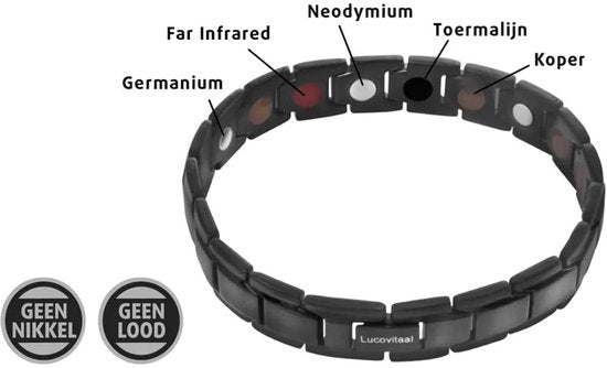 Lucovitaal Yinmagnetic Magneet Armband Zwart