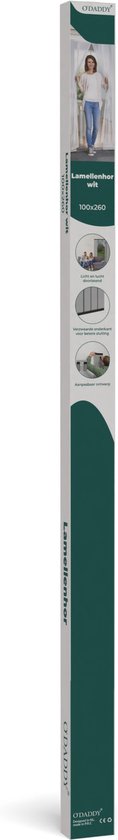 O'DADDY® Vliegengordijn Lamellenhor - 100x260 cm - Deurgordijn - Hordeur - Aanpasbaar Ontwerp - Glasvezel - Deurhor Wit