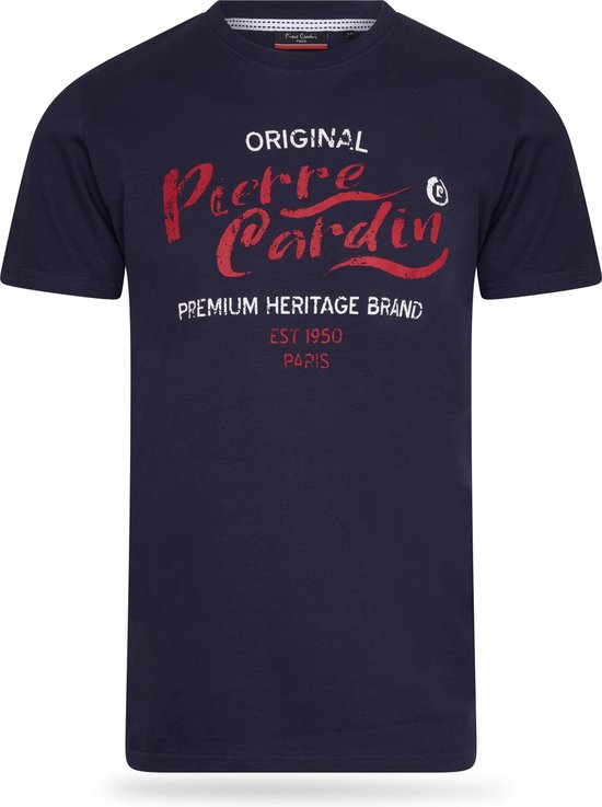 Pierre Cardin - Heren Tee SS Original Shirt - Blauw - Maat XL
