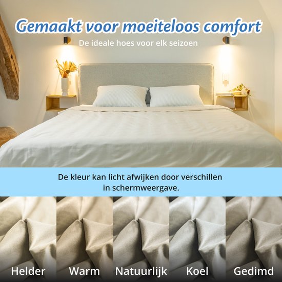 Hoes voor de verzwaringsdeken van EL Life 150 x 200 CM - 7 KG & 9 KG - Overtrek Hoes van 100% biologisch katoen - Organisch Wit