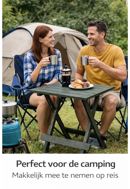 Pro GardenCampingtafel 50x43x43 Saliegroen/Kunststof