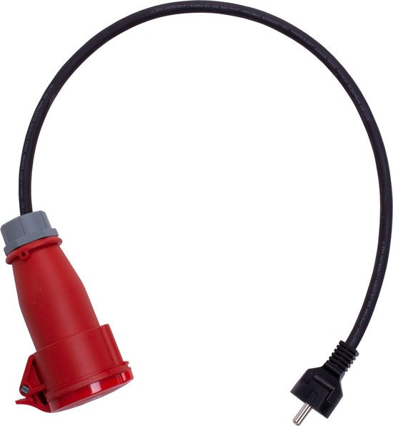 EV adapter ADAP2 Rode CEE / Schuko | 1 fase naar 3 fase stekker