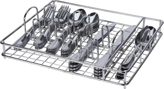 Bestekset 45dlg - RVS - met metalen Tray