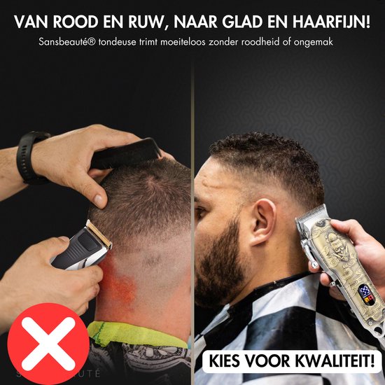 Professionele Draadloze 4-in-1 Tondeuse – Mannen Hoofdhaar & Baard – Trimmer – Kappersset