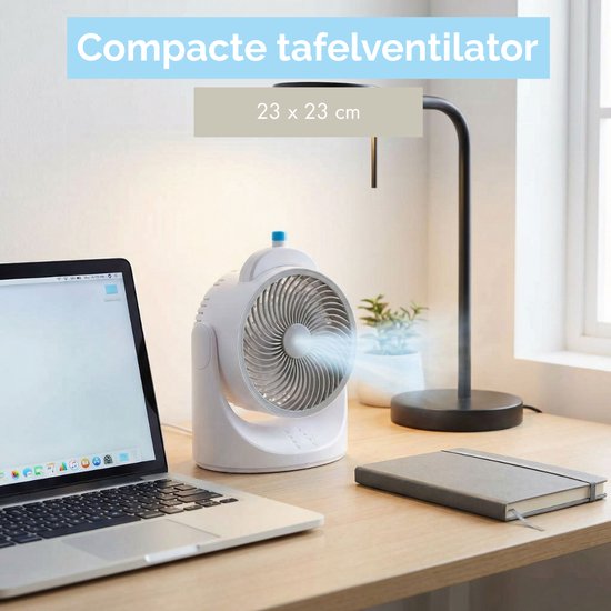 Mini Tafelventilator met Koelelement - Verstelbare Mini Ventilator met 3 Standen - USB Ventilator met LED Licht - 240 ML Koelelement - voor Tafel Bureau Slaapkamer
