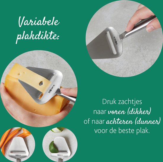 Boska Kaasschaaf Copenhagen - Kaasschaaf harde kaas - Kaasschaaf voor oude kaas - Vaatwasserbestendig - Multifunctionele kaasschaaf - RVS - 220 x 74 x 20 mm - Keukengerei - Keuken accessoires - Levenslange garantie