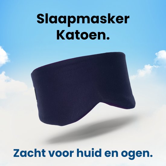 PurelyGoods® Slaapmasker - Oogmasker - Verduisterend - Slaap Masker - Mannen en Vrouwen - Katoen - Donkerblauw