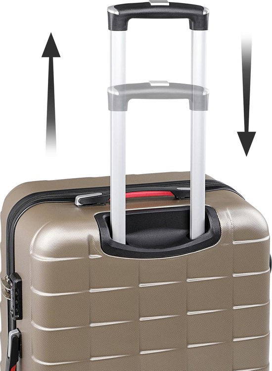 Monzana Exopack hardcase koffer champagne 76x51x30 cm