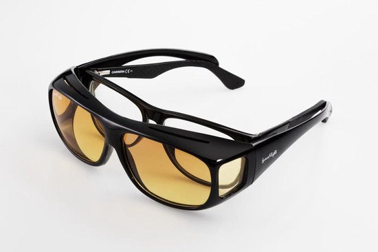 SPACEFLIGHT Overzetzonnebril - Zonnebril in Bruin - Polariserende Glazen - Unisex - Voor Brillen van Max 150 mm breed en 40 mm Hoog - Filter Categorie: 3