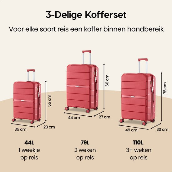 SC Urban Adventurer - Grote Reiskoffer - Cijferslot - 49x30x75cm - 110L - Reiskoffer met Kofferslot - Spinner wielen - Rood V2