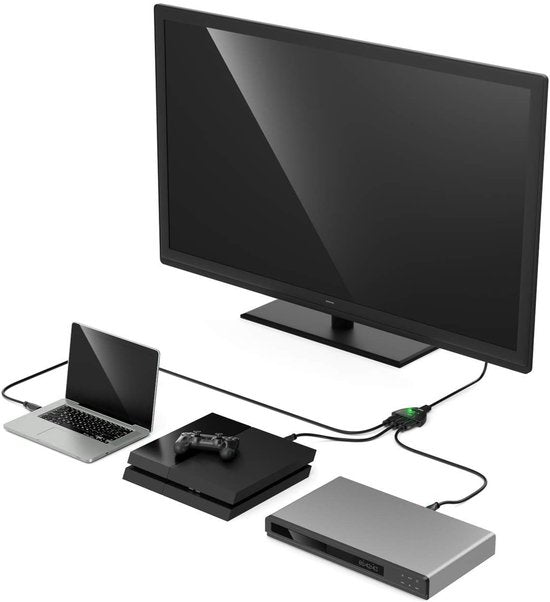 HDMI splitter - HDMI switch - 4K Ultra HD - 3 ingangen - 1 uitgang - HDMI Splitter - Hoge snelheid 3 poorten - Splitter 3-in-1-uitgang - geschikt voor tv, pc, Roku, Fire TV Stick, Xbox, PS5, PS4, Blu-Ray, projector, HD-monitor