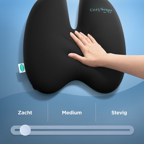 CozySense® Rugsteun - Verstelbaar Rugkussen Onderrug - Lendekussen voor Auto, Bureaustoel, Bed & Bank - Ergonomisch - Met Coolgel - Zachte Hardheid - Wasbare Hoes