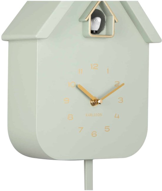 Karlsson Wandklok Solo Color Koekoeksklok - Jade groen - 6x21,5x41cm - Wandklok Modern