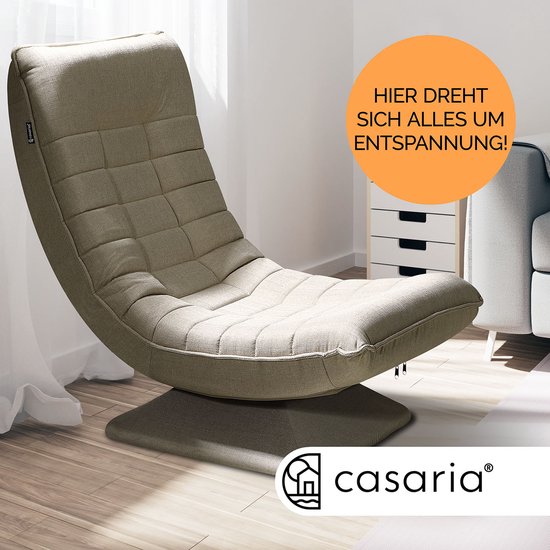 Casaria Fauteuil - Verstelbaar 58x57x84cm - Crème