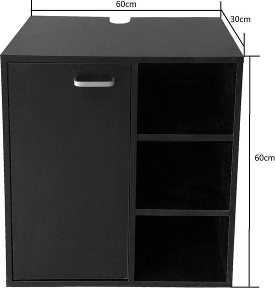 Wastafel onderkast - badkamermeubel - zwart