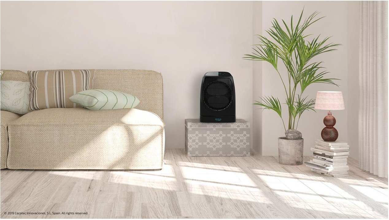 Cecotec - Ready Warm 9600 Smart Force Ventilatorkachel - 2000W - Met Regelbare Thermostaat & 3 Standen - Vorstbeveiliging & Oververhittingsbescherming - Kunststof - Zwart