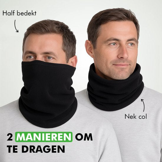 Travelhawk Nekwarmer - Heren & Dames - Geschikt Voor Wintersport, Wandelen, Fiets & Scooter/Motor - Colsjaal - Zwart