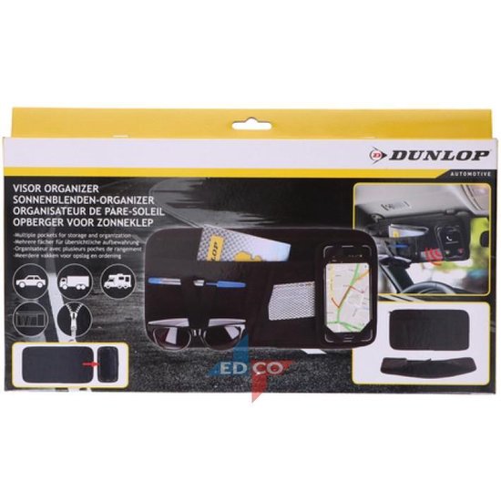 Dunlop Organiser zwart voor zonneklep (18cmx36cm)