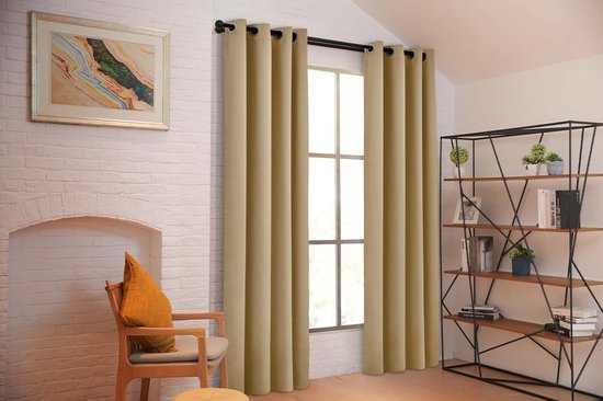 Larson - Luxe hotel verduisteringsgordijn - met ringen - 3m x 2,5m - Licht taupe