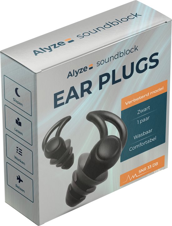 Alyze Earplugs - Oordoppen - Slapen - Festival partyplug - Loop - Plugs - Anti Snurk - Snurken - Gehoorbescherming - Sleep - Oordopjes - Incl. opbergdoosje