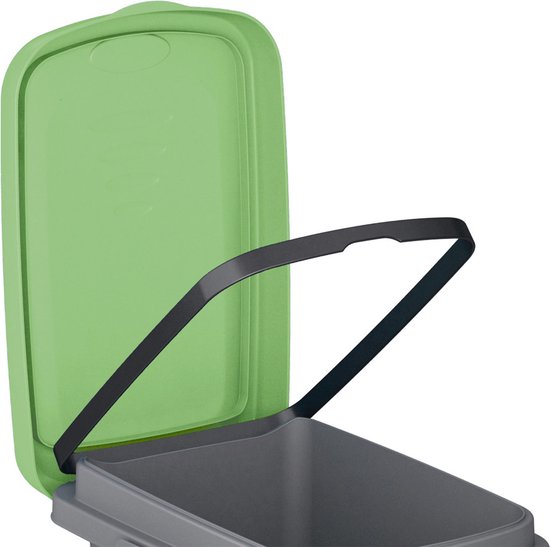 CASARIA Vuilnisbak - 25l Afvalscheiding 39x24x51cm - Grijs Groen