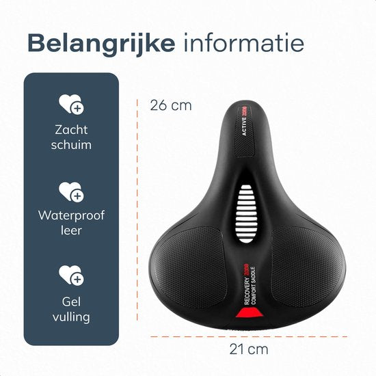 Proskill Fietszadel – Ergonomisch – Waterdicht – Met Vering & Gelvulling