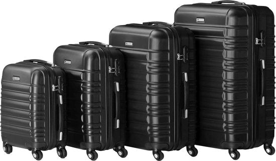 Trolley Reiskofferset / Kofferset Rome - 4-delig - Zwart - ABS