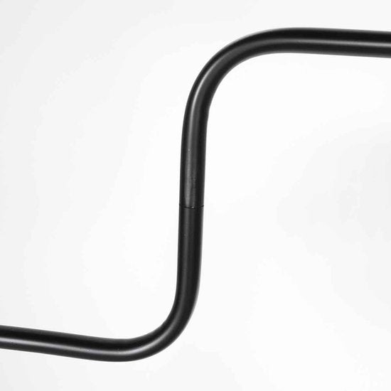 Zwarte Vloerlamp Bloeba 4169ZW van Steinhauer met verstelbare hoogte (150-165 cm) en uitrekbare zwenkarm tot 66 cm, metalen basis met blauwe velours kap Ø40cm, trendy design voor binnen.