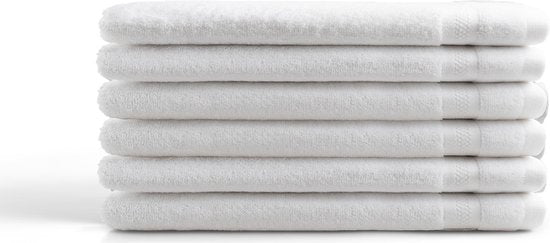 DoubleDry Hotel Washandjes 16 x 21 cm – Set van 6 – 100% Katoen 500 g/m2 – Zacht & Absorberend - Wit