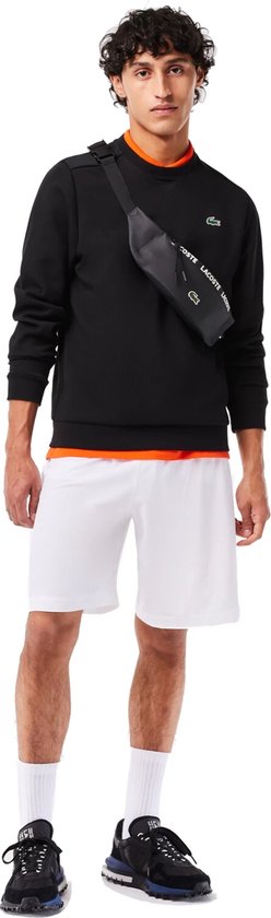 Lacoste – Sweatshirt met Mesh-Panelen – Maat L – Ronde Hals & Sportief Design – Voor Heren – Zwart Katoen & Polyester