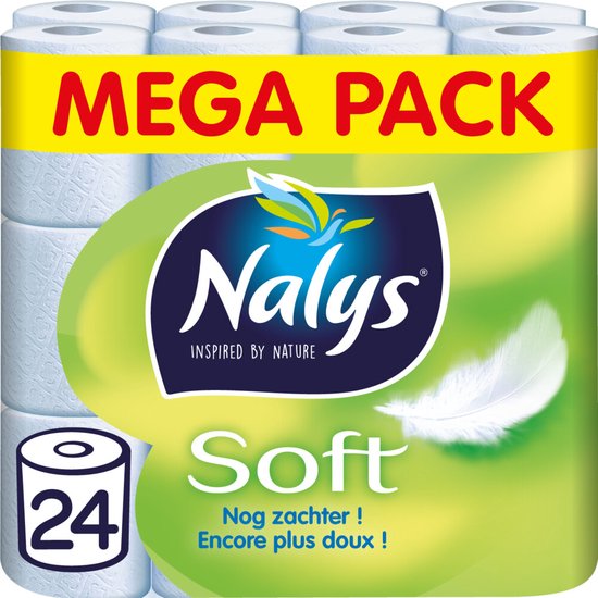 Nalys Soft Hybride Toiletpapier in 80% Recycled Folie 2-laags 24 stuks