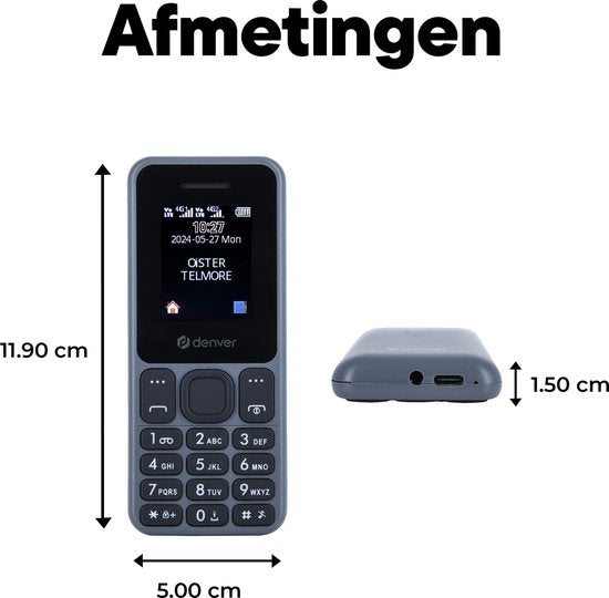 Denver Senioren Mobiele Telefoon 4G - GSM - Smartphonevrij opgroeien - Volledig NL en FR - Simlockvrij - FAS1860L