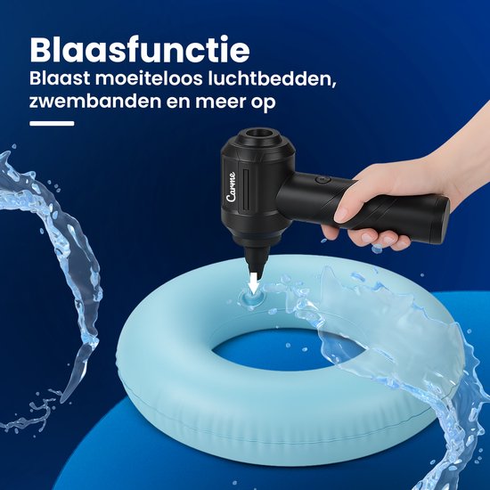 CarMe 2-in-1 Auto Stofzuiger - Zuigen & Blazen - Kruimeldief - 7 Opzetstukken - Oplaadbaar - Handstofzuiger - Airduster - Zwart