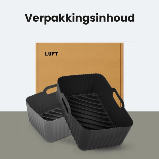 Airfryer bakjes siliconen - 2 stuks - Heteluchtfriteuse - Accessoires - Bakpapier - Geschikt voor XXL Philips, Ninja, Inventum - Mand - Veilig materiaal - Luft