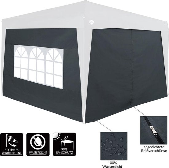 Deuba Zijwanden Paviljoen - 2-Delig - Antraciet 3x2m