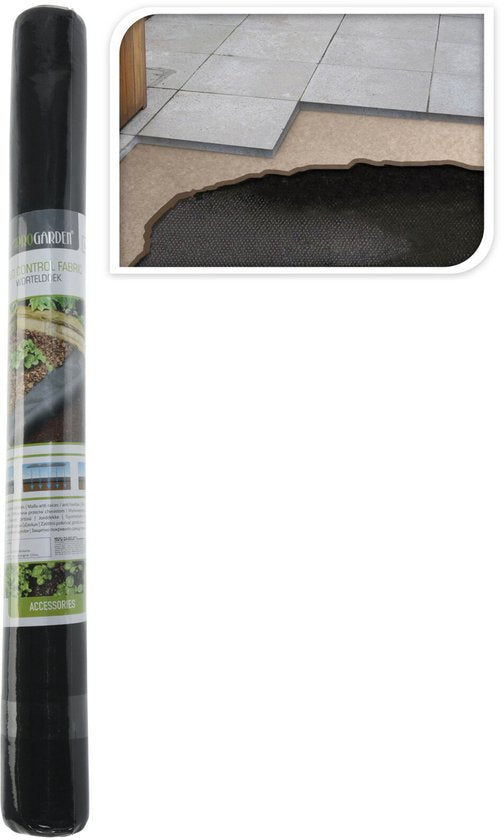 Pro Garden Gronddoek/worteldoek - anti onkruid - tuin - 150 x 700 cm - zwart - moestuin artikelen