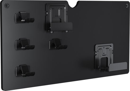 Wandplank voor opbergen van spelcomputer console controllers en headset