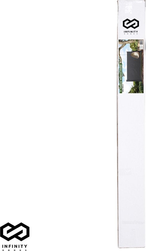 Infinity Goods Uittrekbaar Windscherm - 300 x 140 cm - Antraciet – Oprolbaar – Uitschuifbaar – Wind- en Zonbescherming – Privacy voor Tuin, Balkon, Strand en Terras