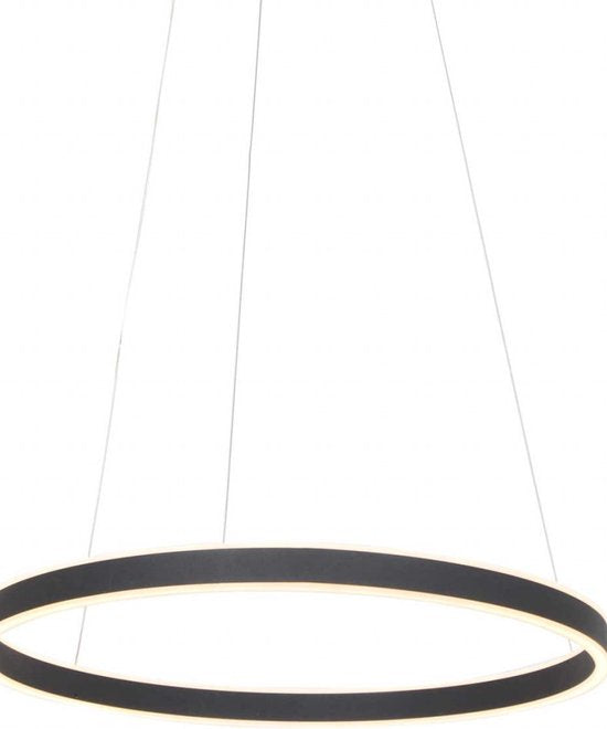 Hanglamp Ringlux 3502ZW Zwart 60cm Design Metaal Steinhauer - Hoogte instelbaar, ideaal voor binnengebruik
