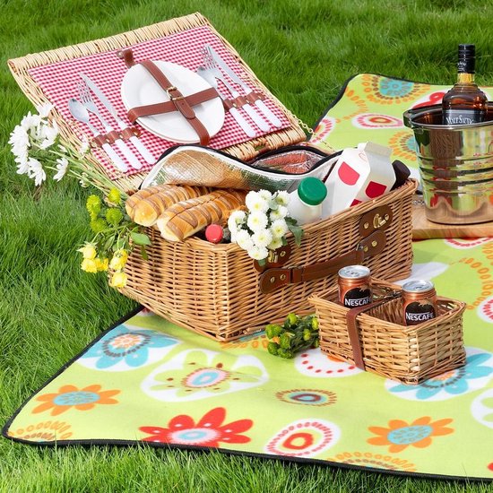 Detex Picknickkleed 200x200cm XXL - Waterdicht Opvouwbaar - Gebloemd