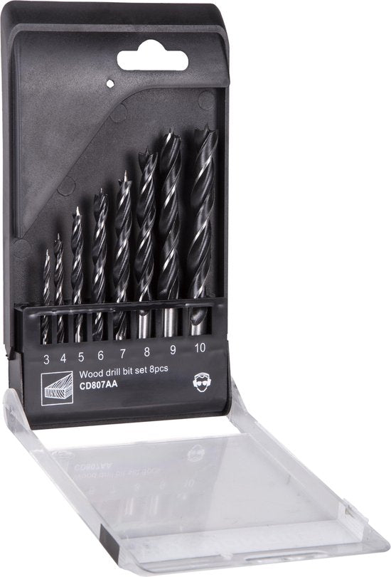 VONROC Houtboren bit set – 8 stuks – Ø3-10MM