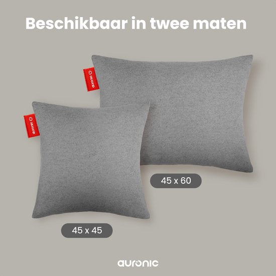 Auronic Warmtekussen - Classic - 45x45 - Draadloos- Oplaadbaar - Elektrisch kussen - Infrarood - Grijs