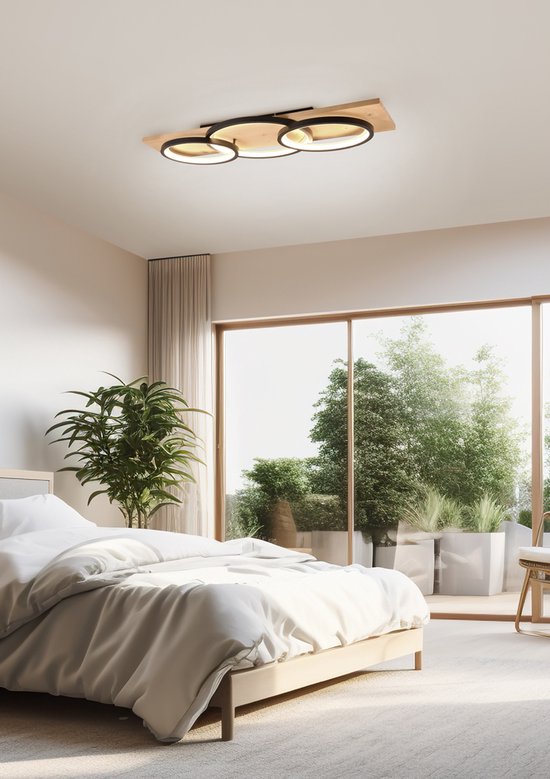 TRIO BARCA Plafondlamp – Incl. 1x SMD 40W LED – Dimbaar – Modern & Minimalistisch – Zwart Mat