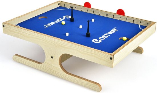 Coast Magnetic Mini Kicker Table met 2 ballen en 2 magnetische handgrepen voor 2 spelers natuur+blauw
