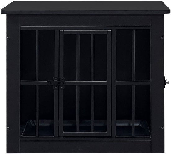 Hondenbench - hondenhok - bench voor puppies en kleine honden - hondenkooi - voor binnen - inclusief hygiënische bak voor in het hok - 63 cm x 51 cm x 59 cm.