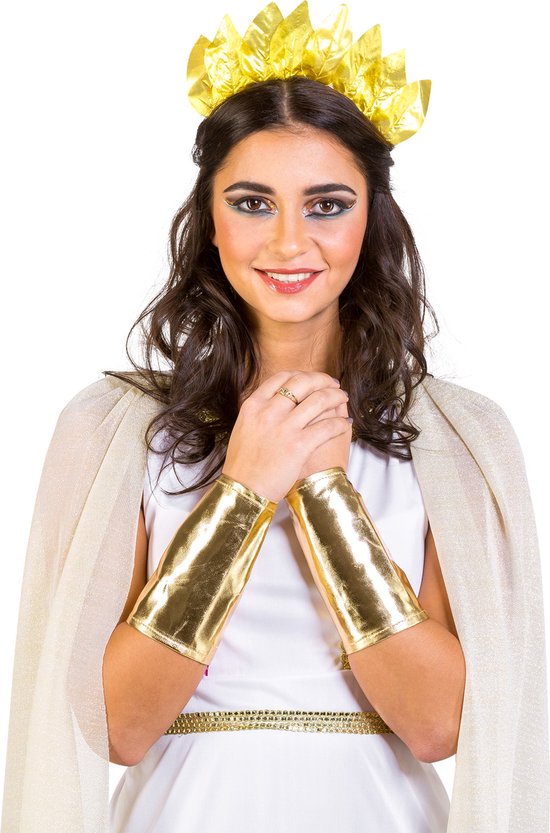 Dressforfun Vrouwenkostuum Griekse Godin Olympia L - verkleedkleding kostuum halloween verkleden feestkleding carnavalskleding carnaval feestkledij partykleding - 300200