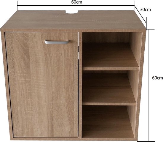 Wastafel onderkast - badkamermeubel - bruin