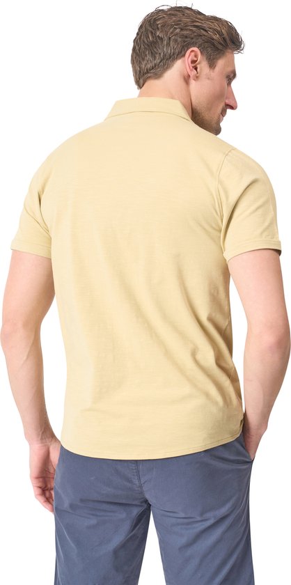 Mario Russo Korte Mouwen Overhemd - Overhemd heren - Polo Shirt Heren - t shirt heren - L - Licht olijfgroen
